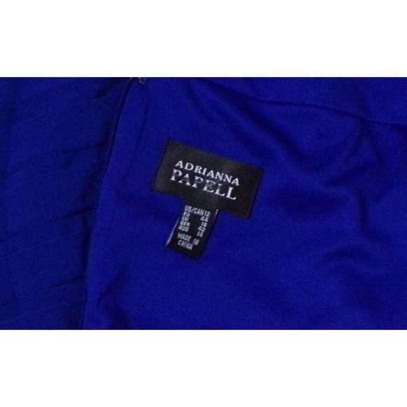 🆕 Adrianna Papell Shutter Pleat Jersey Dress Blue 12 - Picture 8 of 8